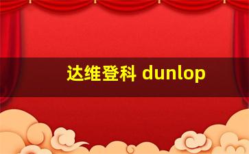 达维登科 dunlop